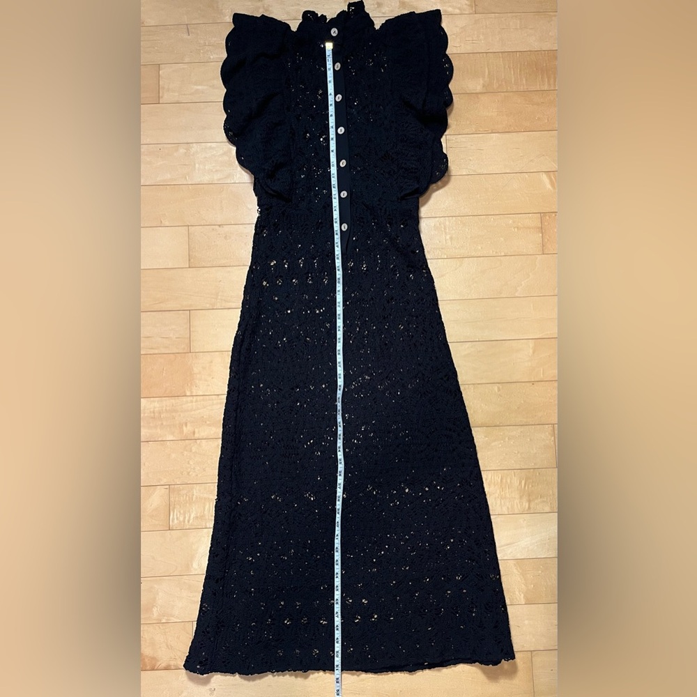 Zara Elegant Black Crochet Maxi Dress - Picture 15 of 16